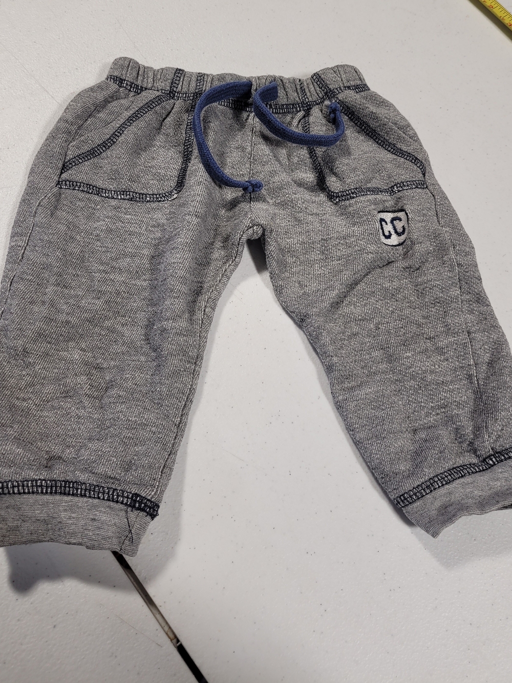 Kids Gray Sweatpants with Blue Drawstring